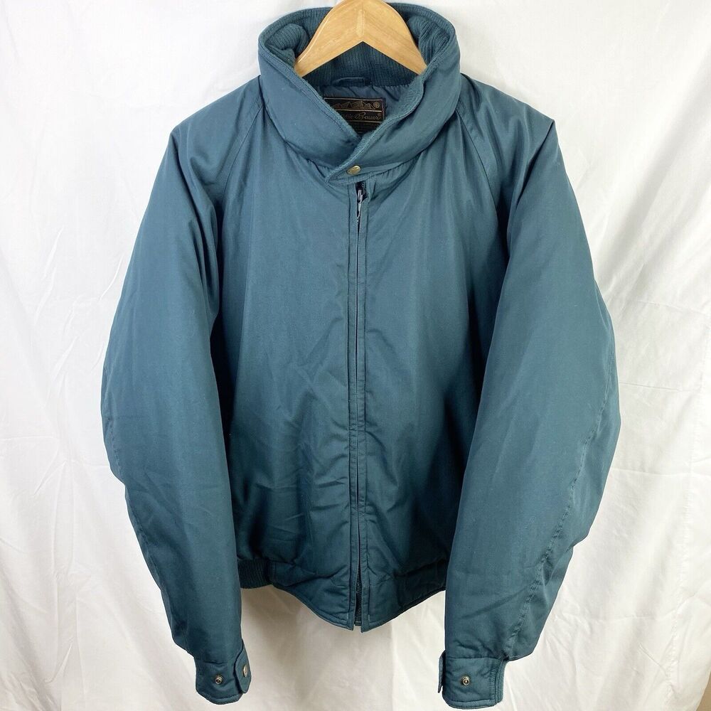 Eddie Bauer Goose Down Jacket Men’s Large Puffer Green Parka Winter Snow Ski